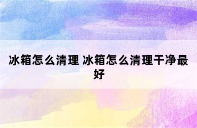 冰箱怎么清理 冰箱怎么清理干净最好